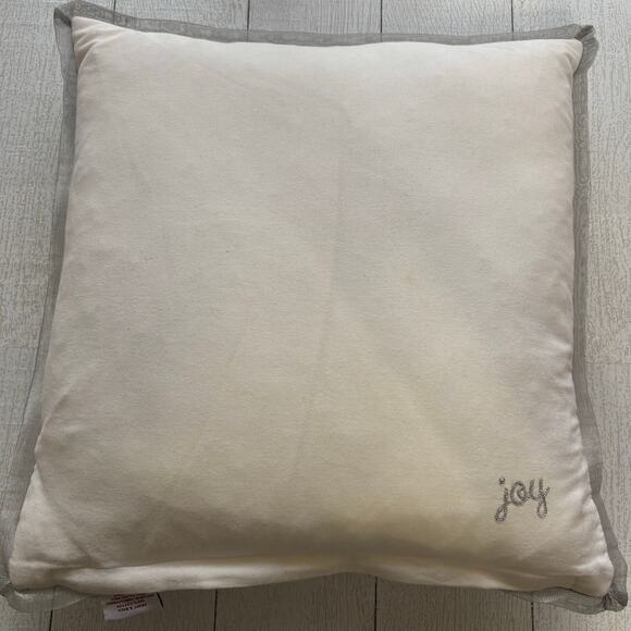 Devi Designs White and Silver Joy Pillow - Picture 2 of 10